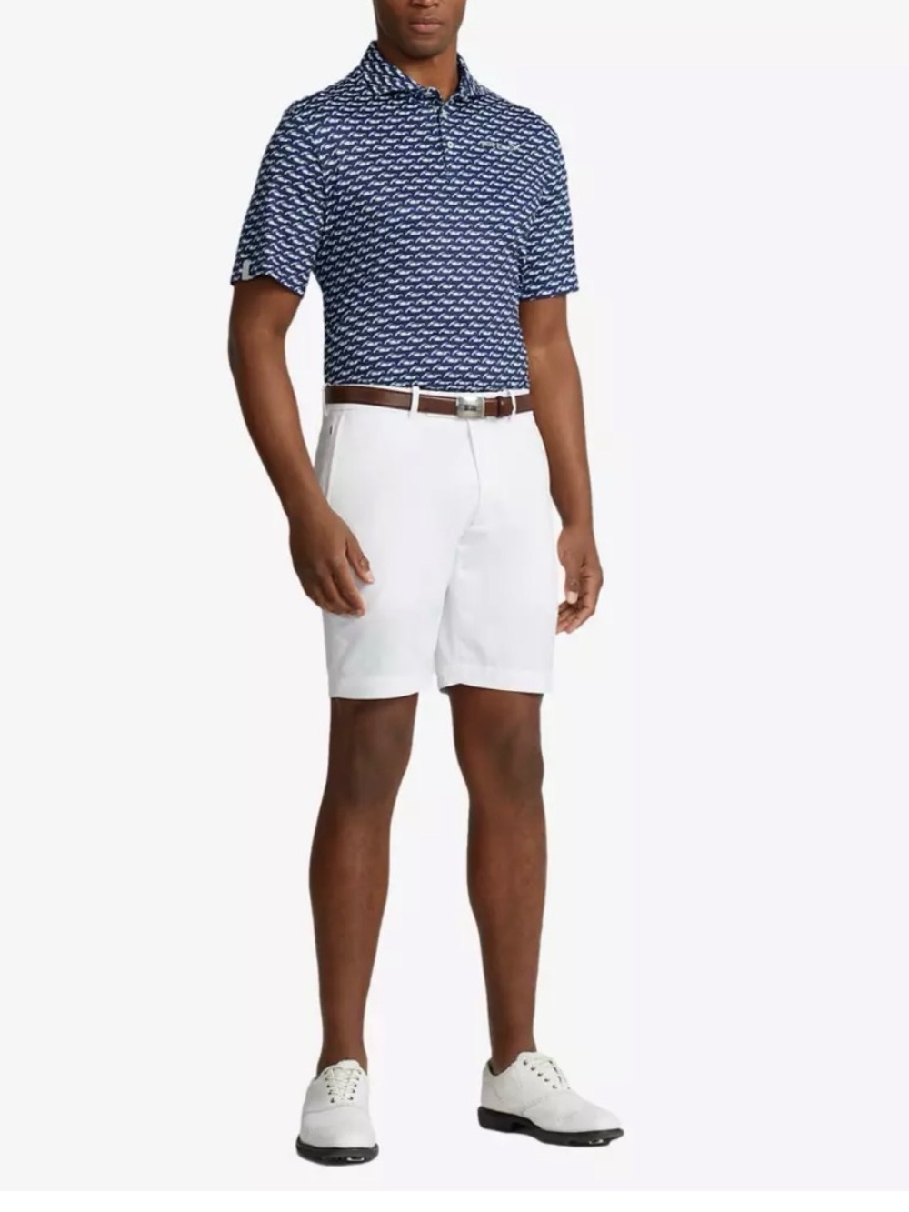 RLX Ralph Lauren Golf Polo Men Medium Blue RL Shadow Creek Air flow
